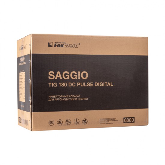 Аппарат аргонодуговой сварки SAGGIO TIG 180 DC Pulse Digital (пр-во FoxWeld/КНР)
