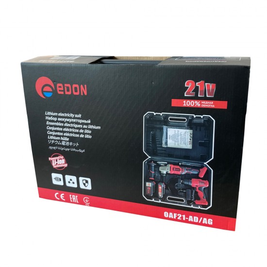 Набор аккумуляторного инструмента Edon OAF21-AD/AG